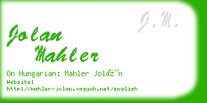 jolan mahler business card